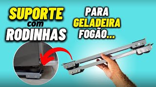 💥TESTEI SUPORTE MÓVEL com RODINHAS para GELADEIRAFOGÃOFREEZERCERVEJEIRA SUPORTA ATÉ 200 kg😱 [upl. by Aroved]