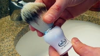 Omega Synthetic Shaving Brush Review [upl. by Ardnekan]