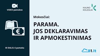 Mokesčių apskaita Parama Jos deklaravimas ir apmokestinimas [upl. by Airogerg]