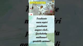 Uppenantha song lyricsAarya2Movielovewhatsapp status‎PulseofLyricsFollowforMoretrendingsongs [upl. by Gellman655]