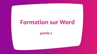 Formation sur Word AQUOPS  2 [upl. by Nahtam]