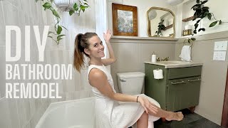 DIY Small Bathroom Remodel  Before and After Bath Makeover [upl. by Goines]