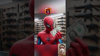 Gun shop  Who is best Deadpool vs Wolverine vs Spiderman shorts spiderman deadpool wolverine [upl. by Noorah]