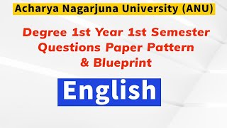 Acharya Nagarjuna university Degree 1st Year 1st sem English Model paper 2023 ANU degree 1st year [upl. by Eceer]