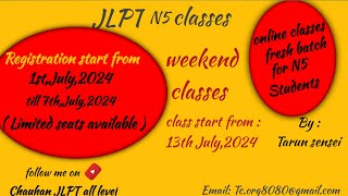 Registration for n5  classes for n5 japanese class online  online classes for jlpt n5 jlpt n5 [upl. by Ecilayram]