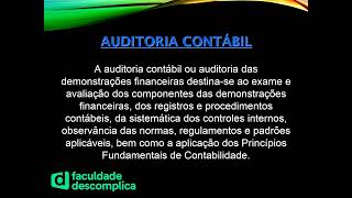 PITCH DESCOMPLICA  PÃ“S GRADUAÃ‡ÃƒO EM CONTABILIDADE PERÃCIA E AUDITORIA [upl. by Adgam239]