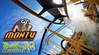 Montu Front Row 4K POV  Busch Gardens Tampa Bay  Inverted Roller Coaster Bolliger amp Mabillard [upl. by Christianson]