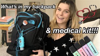 whats in my college backpack amp medical kit  physical therapy student edition [upl. by Sucramej44]