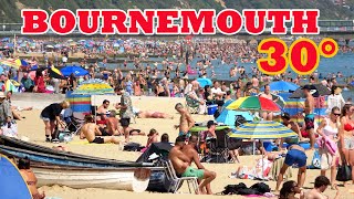 Bournemouth beach 30 degrees packed with tourists and residents during heatwave 30 July 2024 [upl. by Kela]