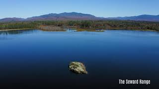 Aerial Drone Long Lake and Raquette Lake NY Fall Foliage Gorgeous Adirondacks [upl. by Aisemaj737]