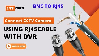 How to Connect Analog CCTV Camera Using RJ45 Cable with DVR  RJ45 to BNC connection [upl. by Goldberg407]