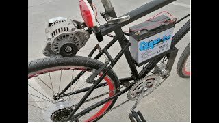 free energyelectric bike casero with alternator [upl. by Noman]