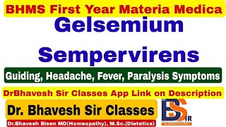 Clinical Indication Of Gelsemium Homeopathic MedicineOnline Materia Medica  DrBhavesh Sir Classes [upl. by Lahcsap]