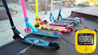 SCOOTER DESTROY CHALLENGE AT SKATEPARK [upl. by Odnomor]