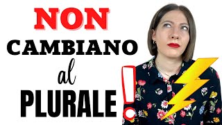 PAROLE italiane che NON CAMBIANO al PLURALE invariabili  Lezione di italiano per stranieri 🇮🇹 [upl. by Tara]