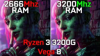 Ryzen 3 3200G Vega 8  2666Mhz vs 3200Mhz RAM [upl. by Atiniuq354]