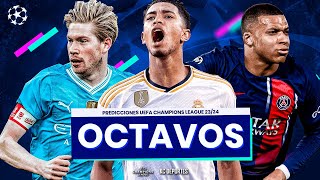 PREDICCIONES UEFA CHAMPIONS LEAGUE 2024  Octavos de Final [upl. by Morgen]