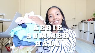 AERIE SUMMER 2024 HAUL  whats actually worth purchasing  cute summer outfit ideas [upl. by Buckley]