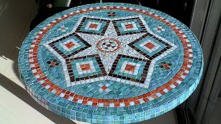 DIY Mosaic Garden Table  Design Glue Grout amp Finish [upl. by Renba]