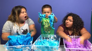 MAKING 3 GALLONS OF BIRTHDAY SLIME WITH OUR BABY BROTHER GABE [upl. by Hoisch731]