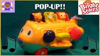 Bright Starts PeekAZoom Airplane pop up poppin pals musical toy [upl. by Alurta]