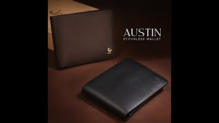 Austin Bifold Stitchless Wallet 100 Genuine Leather Wallet for Men Money Bag for Women fashion [upl. by Anit]