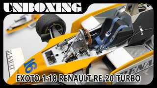 RENAULT RE20 TURBO F1  EXOTO 118 diecast car model  unboxing [upl. by Ahsiyn]