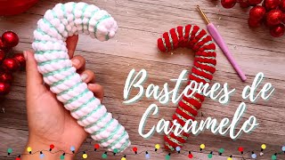 Bastones de caramelo a crochet  Navidad a crochet  Tejidos Pennys ens [upl. by Schick]