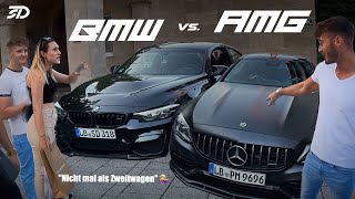 SD  STRASSENUMFRAGE STUTTGART  BMW M4 vs C63s AMG  SOUNDCHECK  WALKAROUND [upl. by Araht267]