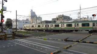 20130831 高崎線・第三熊谷堤踏切にて、E231系電車 [upl. by Goraud]