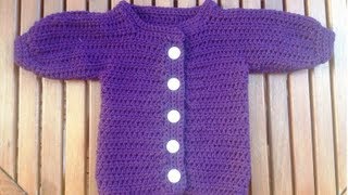 Babyjacke häkeln  Anleitung Strickjacke  Teil 5 Armbündchen mit Untertitel by BerlinCrochet [upl. by Hplodur]