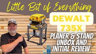 Dewalt DW735X Planer and Stand Unbox and 1st Review [upl. by Ariaes]