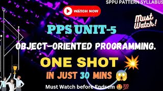 PPS Unit5 ONE SHOT 🤩 In Just 30 Mins 😱 SPPU Pattern  sppu endsem engineering oneshot pps [upl. by Brittan]