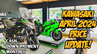 April 2024 Kawasaki Big Bike Price Update SRP Downpayment Monthly Installment All Units [upl. by Reinertson]