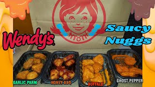 Wendy’s NEW Saucy Nuggets Review Gnarly Foods [upl. by Elicec]