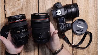 Canon RF 24105mm F4 L vs EF 24105mm F4 L with test shots [upl. by Retsbew]