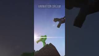 Minecraft Dream Vs Animation Dream 🤩 Dream On Kratos Cliff Jump minecraft shorts dream dreamon [upl. by Ehc]