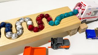 Marble Run Race ☆ HABA Slope amp RC TRUCK RC HEAVY HAULAGE RC EXCAVATOR RC MACHINE RC TRACTOR [upl. by Ellennej]