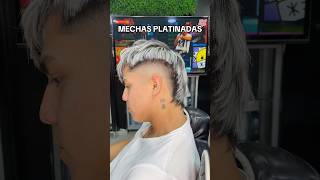 Mechas platinadas para hombre 💇🏻‍♂️ platinado mechas burstfade barberia haircut [upl. by Nonnah]