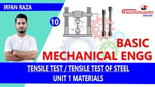 Tensile Test  Tensile Test of Steel  Basic Mechanical Engineering RGPV BTech 1st Year [upl. by Arval]