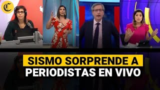 PERÚ SISMO de 56 asusta a periodistas durante noticiero en vivo [upl. by Yzus]