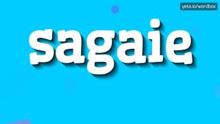 SAGAIE  HOW TO PRONOUNCE SAGAIE [upl. by Niledam]