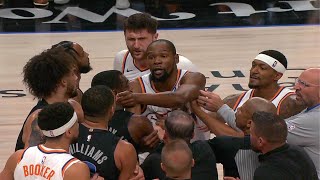 Scuffle in Suns vs Mavs Kevin Durant and Grant Williams get into it 👀🍿 [upl. by Nalehp247]