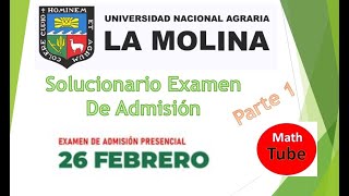 Desarollo examen de admisión Universidad Agraria la Molina 2023  I  parte 1 [upl. by Fiedling]