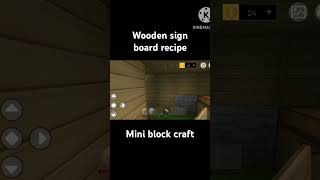 how to make wooden sign board in mini block craft 1amp2 [upl. by Lazos]