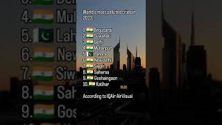 World most polluted cities statistics pollution fact stats indiancities feedshorts [upl. by Atoiganap]