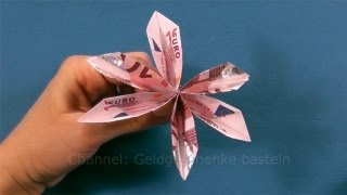 Geldgeschenke basteln Geld falten  Blume amp Fächer [upl. by Atneuqal264]