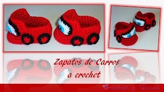 Zapatos  escarpines de carros para bebés tejidos a crochet – Parte 1 [upl. by Ecital]