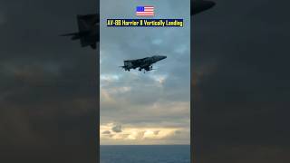 AV8B Harrier II Jets Vertically Landing on the Flight Deck shorts [upl. by Anegue]