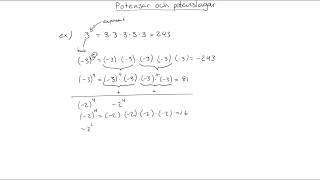 Matematik 1b och 1c Potenser och potenslagar [upl. by Ataliah]